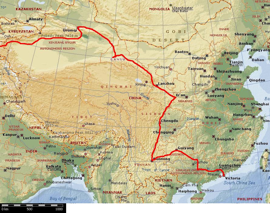 Karta Kina.