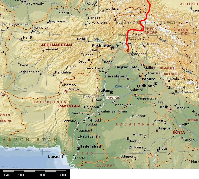 Karta Pakistan.